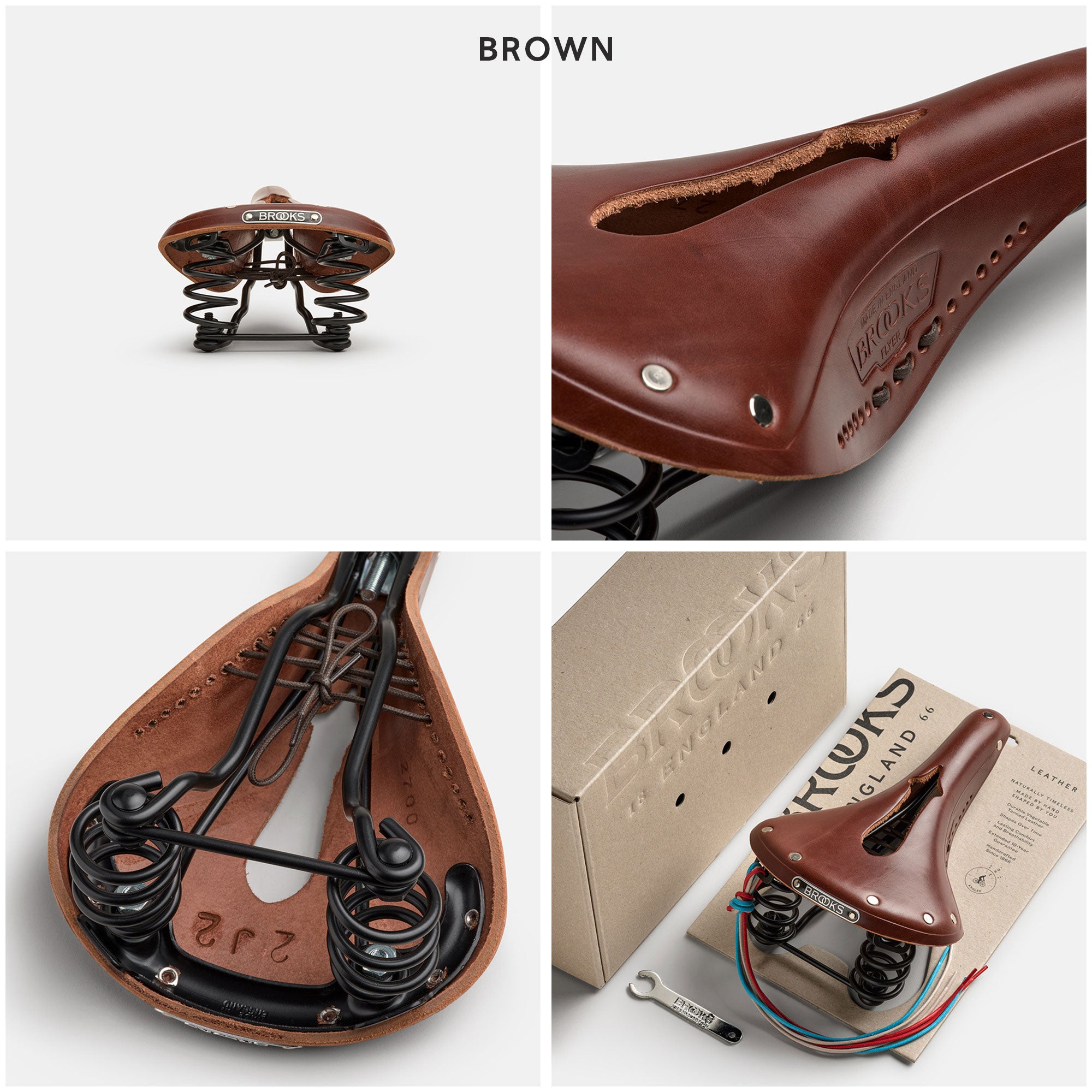 Brooks England Flyer Carved 真皮彈弓座位 - 英國人手製造