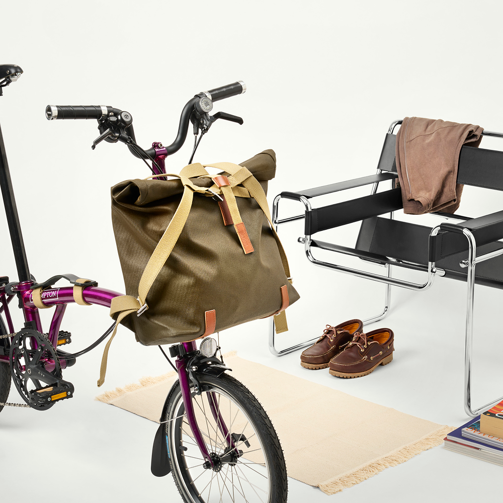 Brooks England Pickwick Porter Folding Bike Bags / Backpack - Made in Italy